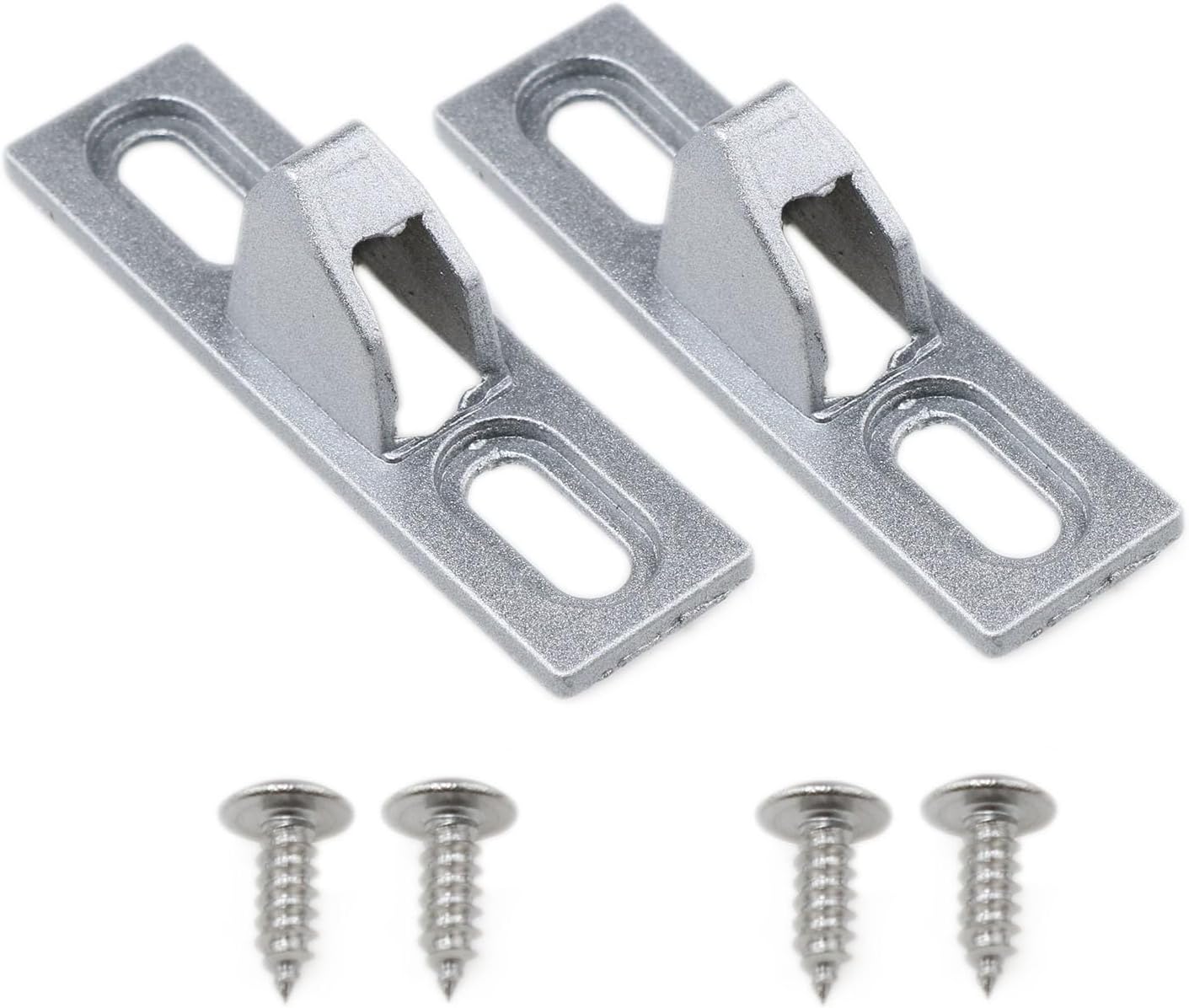 Silver Sliding Door Lock Latch Replacement Kit for Various Sliding Patio Doors - Set of 2