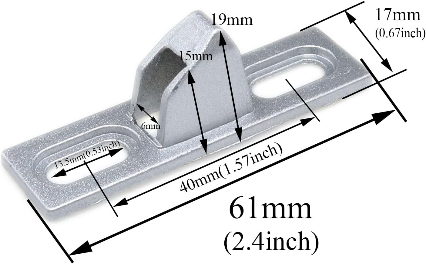 Silver Sliding Door Lock Latch Replacement Kit for Various Sliding Patio Doors - Set of 2