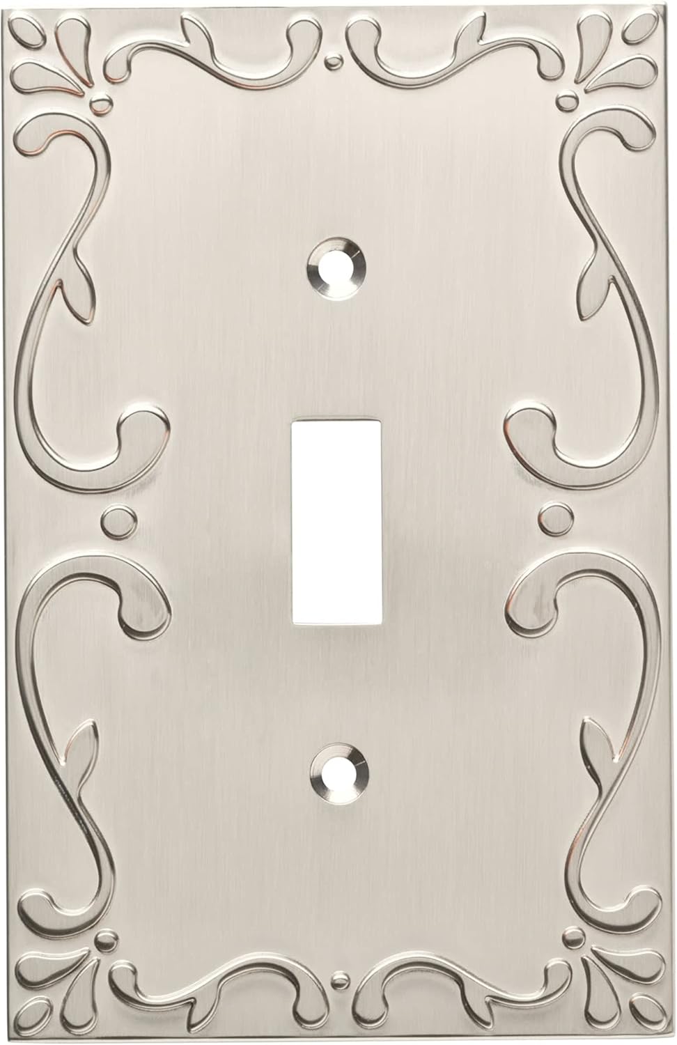 Single Pack Franklin Brass Classic Lace Brushed Nickel 1-Gang Wall Plate Switch Cover for Electrical Outlets - W35070-SN-C