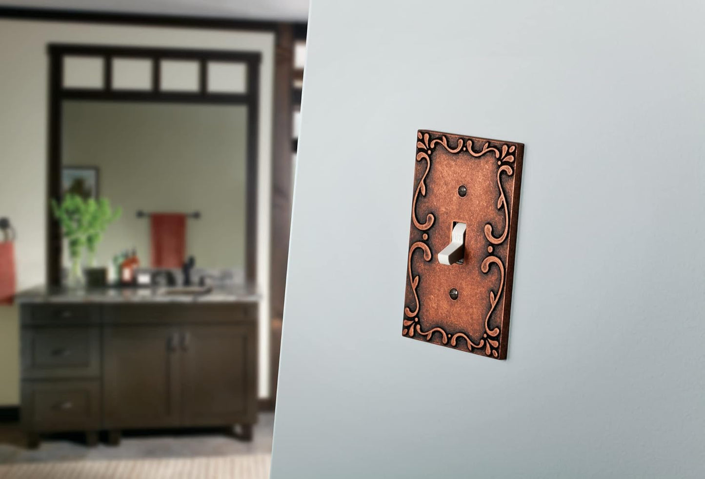 Single Pack Franklin Brass Classic Lace Brushed Nickel 1-Gang Wall Plate Switch Cover for Electrical Outlets - W35070-SN-C