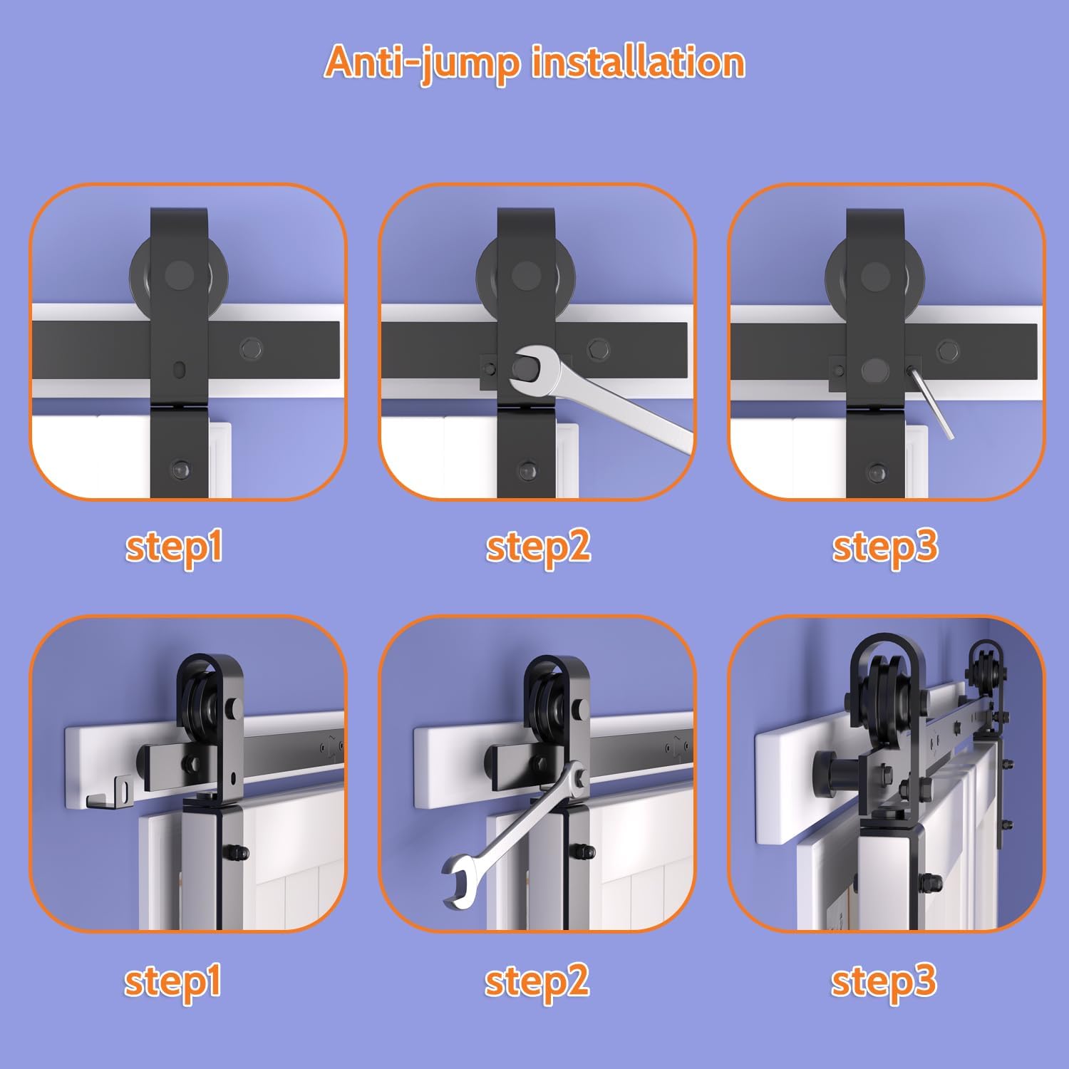SKYSEN Bifold Barn Door Hardware Roller Set - Fits 2 Bifold Doors, Space-Saving Folding Design, Corrosion-Resistant Black Finish - WildKart