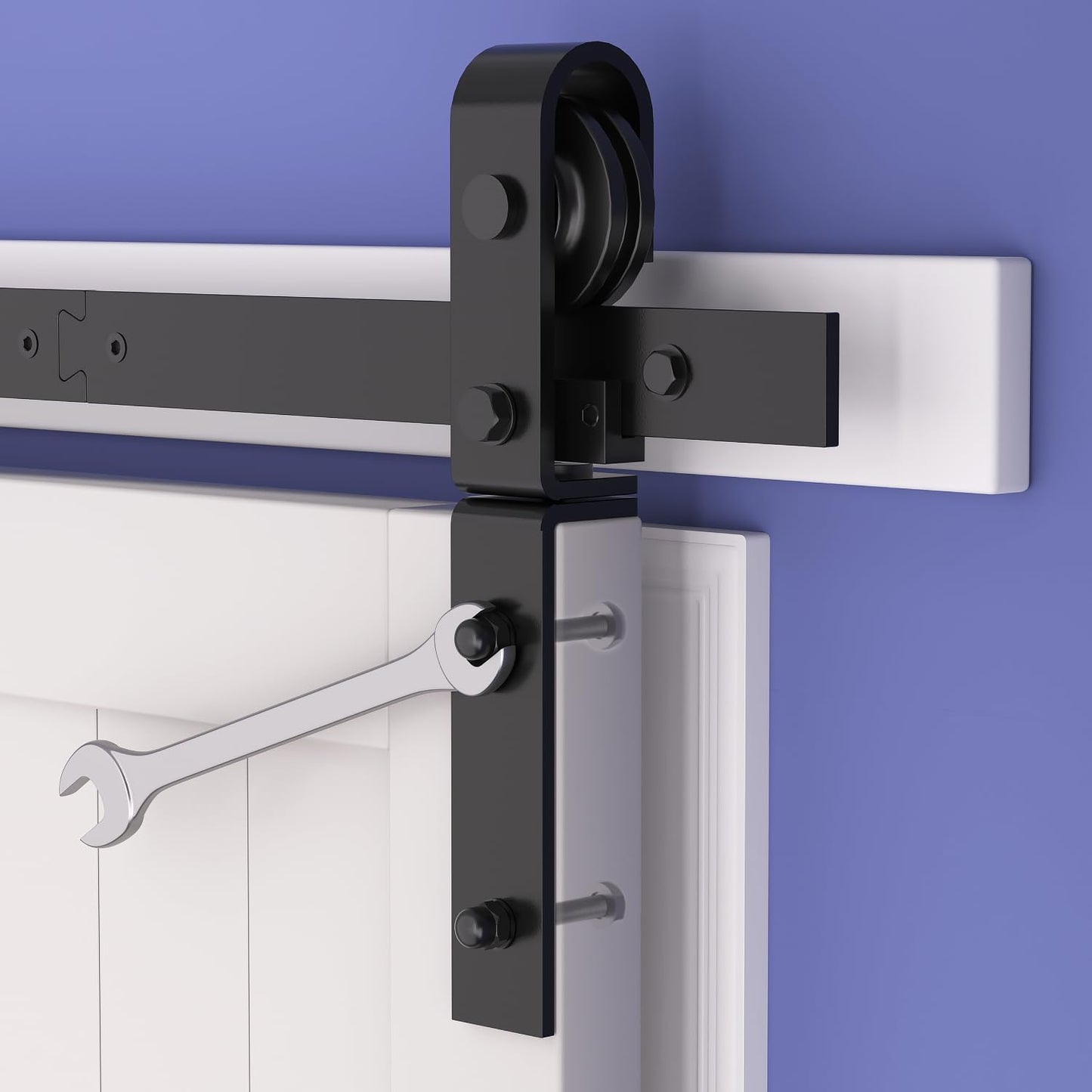 SKYSEN Bifold Barn Door Hardware Roller Set - Fits 2 Bifold Doors, Space-Saving Folding Design, Corrosion-Resistant Black Finish - WildKart