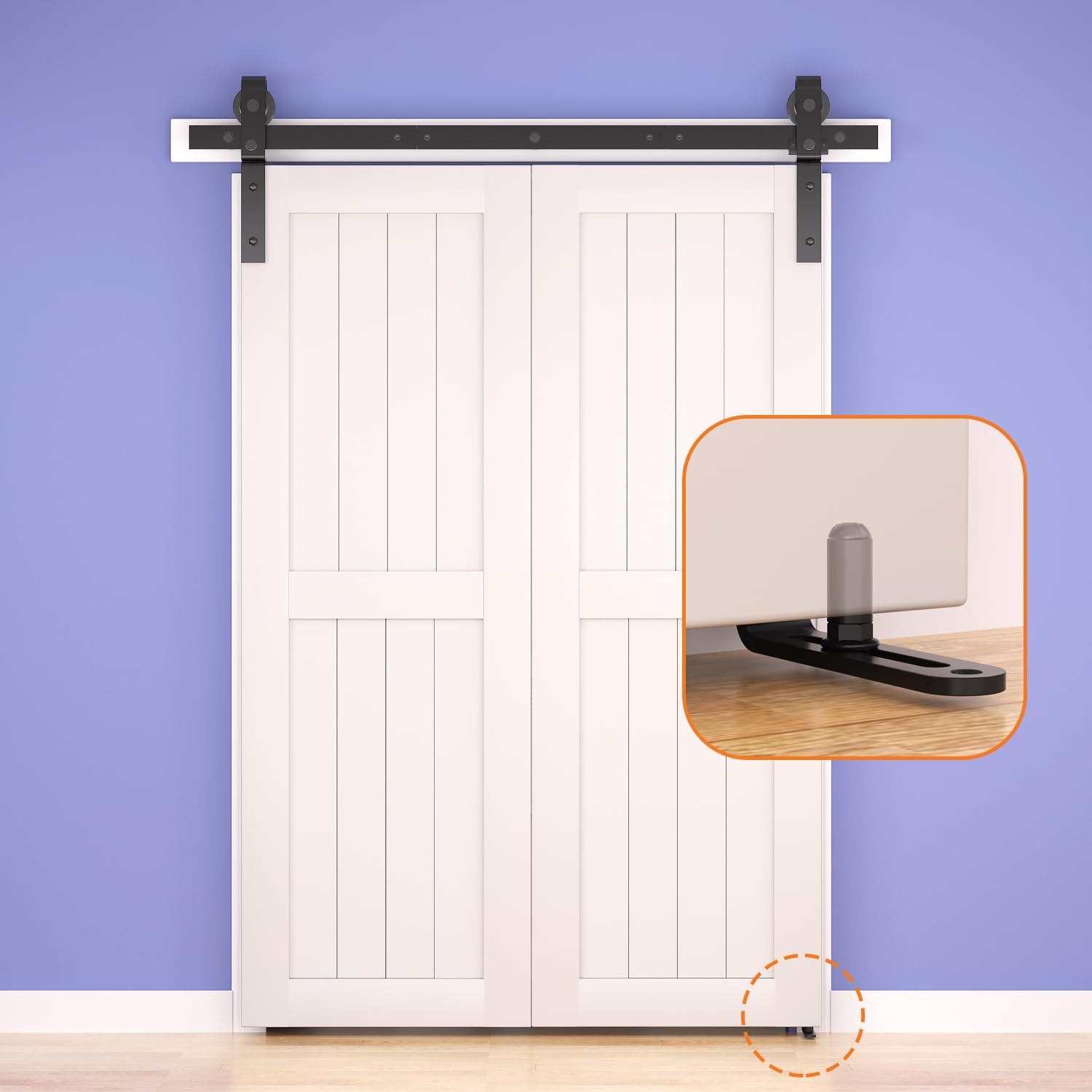SKYSEN Bifold Barn Door Hardware Roller Set - Fits 2 Bifold Doors, Space-Saving Folding Design, Corrosion-Resistant Black Finish - WildKart