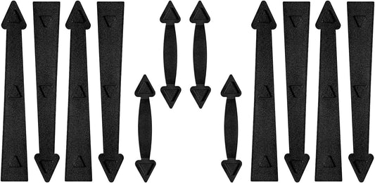 skysen Magnetic Black Garage Door Decorative Hinges Handles Hardware Kit - 2 Pack