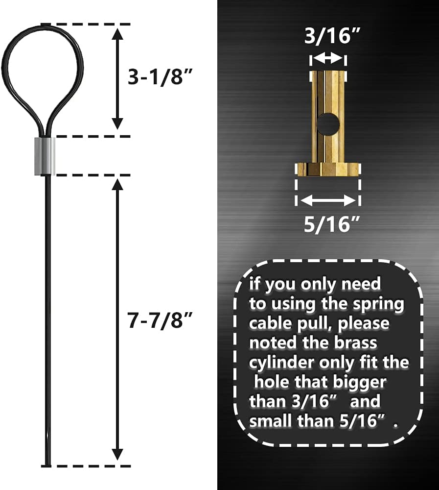 skysen Self Locking Black Fence Gate Latch with Stainless Steel Spring Cable Pull - Post Mount Carbon Steel (JLXSDS-1)
