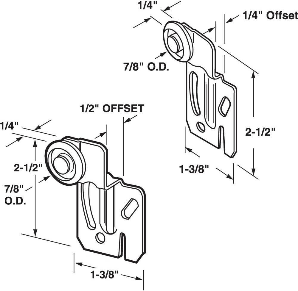 Sliding Closet Door Roller Kit - Prime-Line N 7411 (1 Pair) - Smoothly Roll Your Closet Doors - WildKart