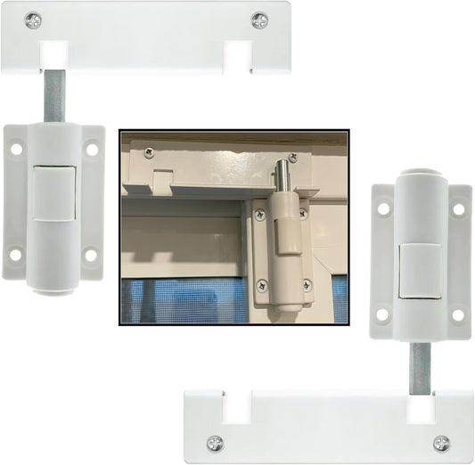 Sliding Patio Door Security Foot Lock for Additional Childproofing - Top & Bottom Fits Most Glass Doors & Windows
