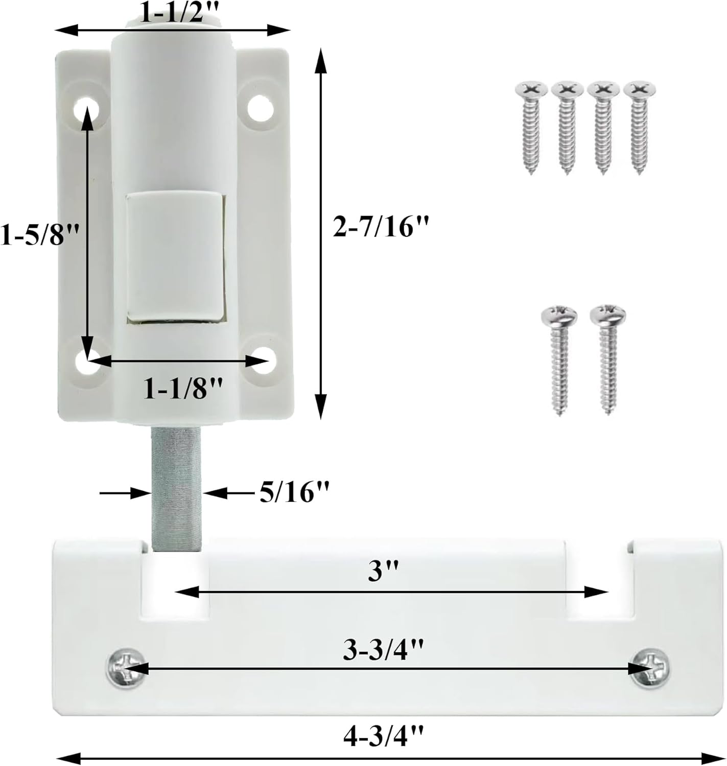 Sliding Patio Door Security Foot Lock for Additional Childproofing - Top & Bottom Fits Most Glass Doors & Windows
