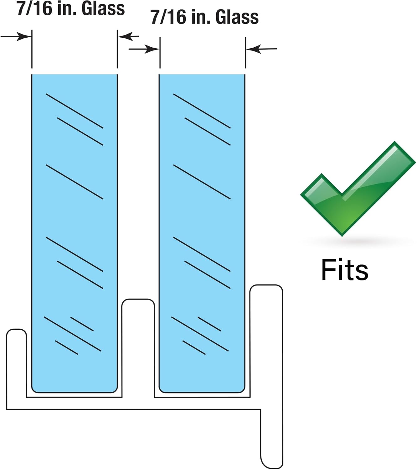 Sliding Shower Door Bottom Guide for 1/2 In. Channels - Plastic Construction - Prime-Line M 6219 (Single Pack)