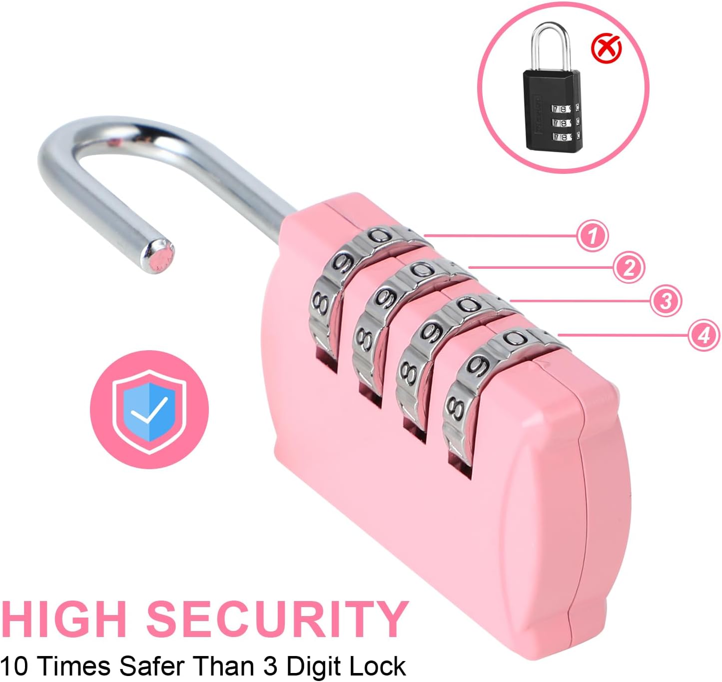 Small Combination Lock Set for Lockers, Gym, Backpacks, and Luggage - Includes 3-Digit and 4-Digit Mini Locks