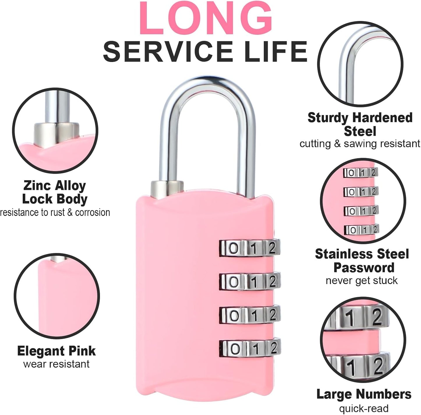 Small Combination Lock Set for Lockers, Gym, Backpacks, and Luggage - Includes 3-Digit and 4-Digit Mini Locks