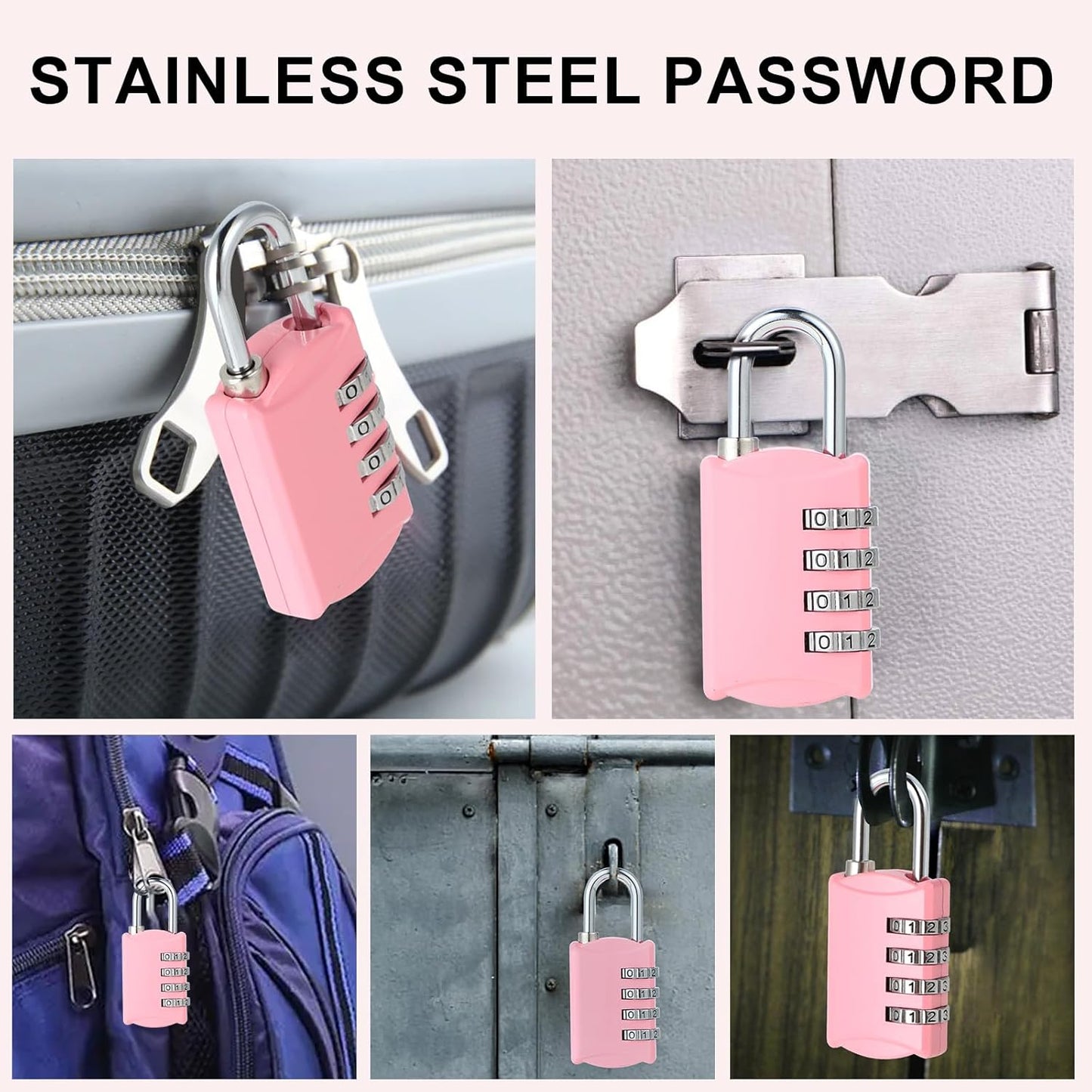 Small Combination Lock Set for Lockers, Gym, Backpacks, and Luggage - Includes 3-Digit and 4-Digit Mini Locks