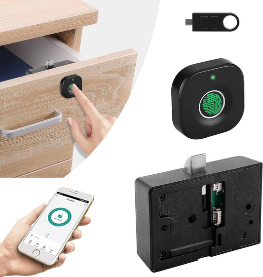 Smart Biometric Fingerprint Cabinet Lock for Home Office Security and Child Safety with Remote Control