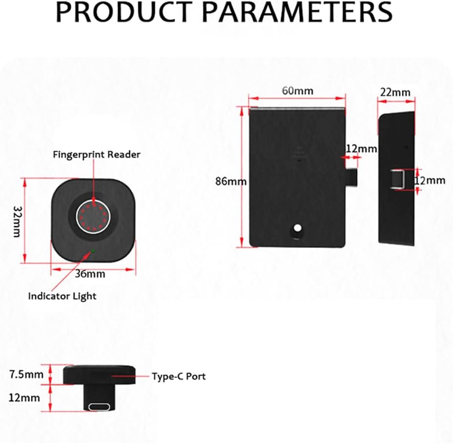 Smart Biometric Fingerprint Cabinet Lock for Home Office Security and Child Safety with Remote Control