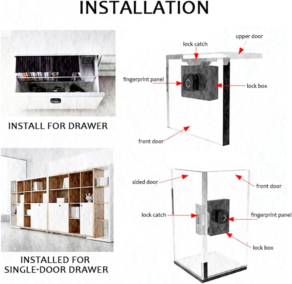 Smart Biometric Fingerprint Cabinet Lock for Home Office Security and Child Safety with Remote Control