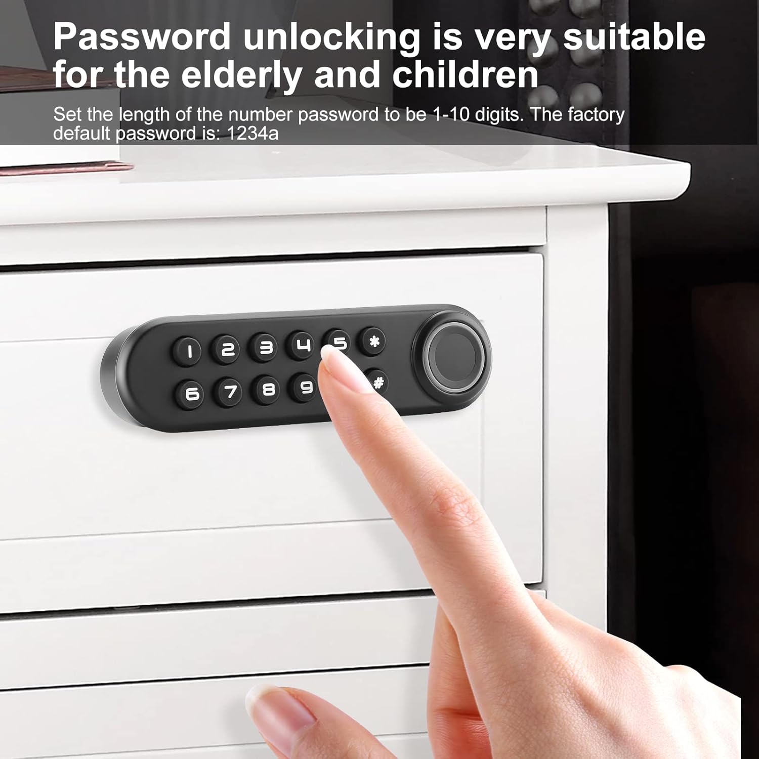 Smart Biometric Fingerprint Cabinet Lock with USB Key - Keyless Hidden File Drawer Wardrobe Lock for Home Office Privacy