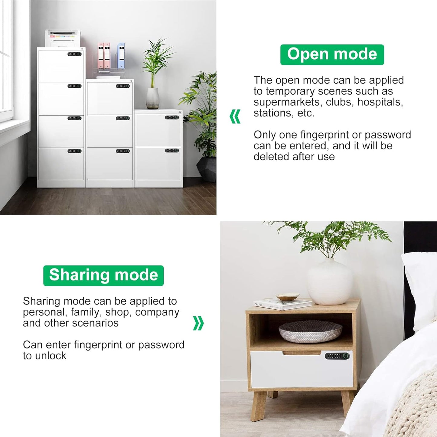 Smart Biometric Fingerprint Cabinet Lock with USB Key - Keyless Hidden File Drawer Wardrobe Lock for Home Office Privacy