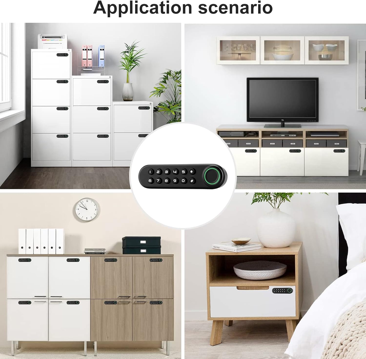 Smart Biometric Fingerprint Cabinet Lock with USB Key - Keyless Hidden File Drawer Wardrobe Lock for Home Office Privacy