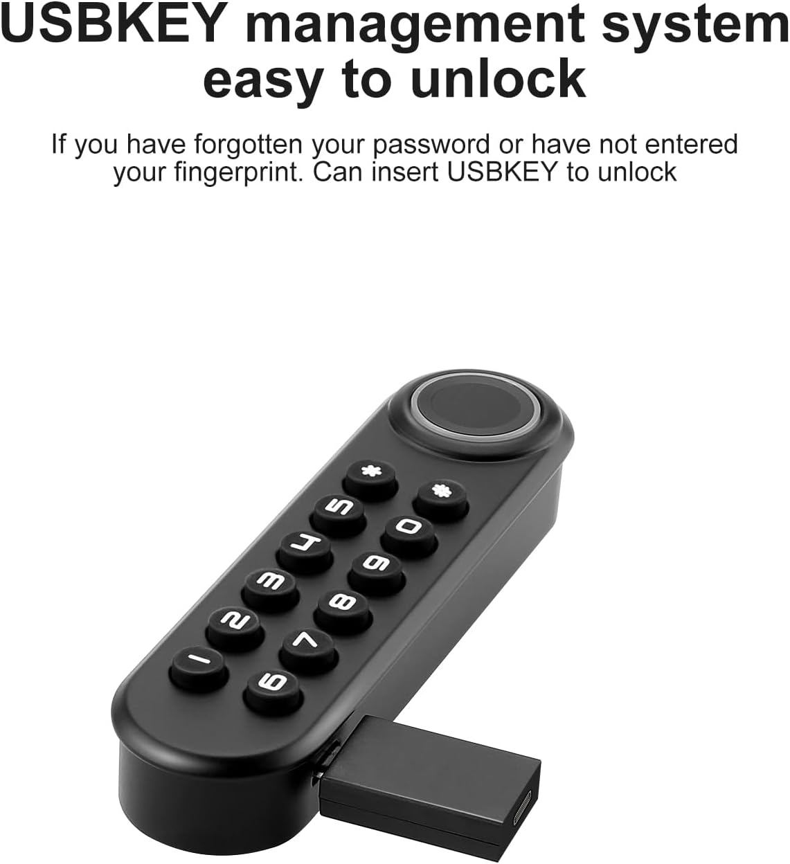 Smart Biometric Fingerprint Cabinet Lock with USB Key - Keyless Hidden File Drawer Wardrobe Lock for Home Office Privacy