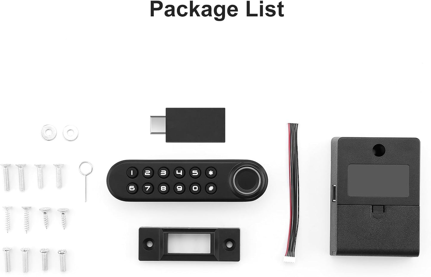 Smart Biometric Fingerprint Cabinet Lock with USB Key - Keyless Hidden File Drawer Wardrobe Lock for Home Office Privacy
