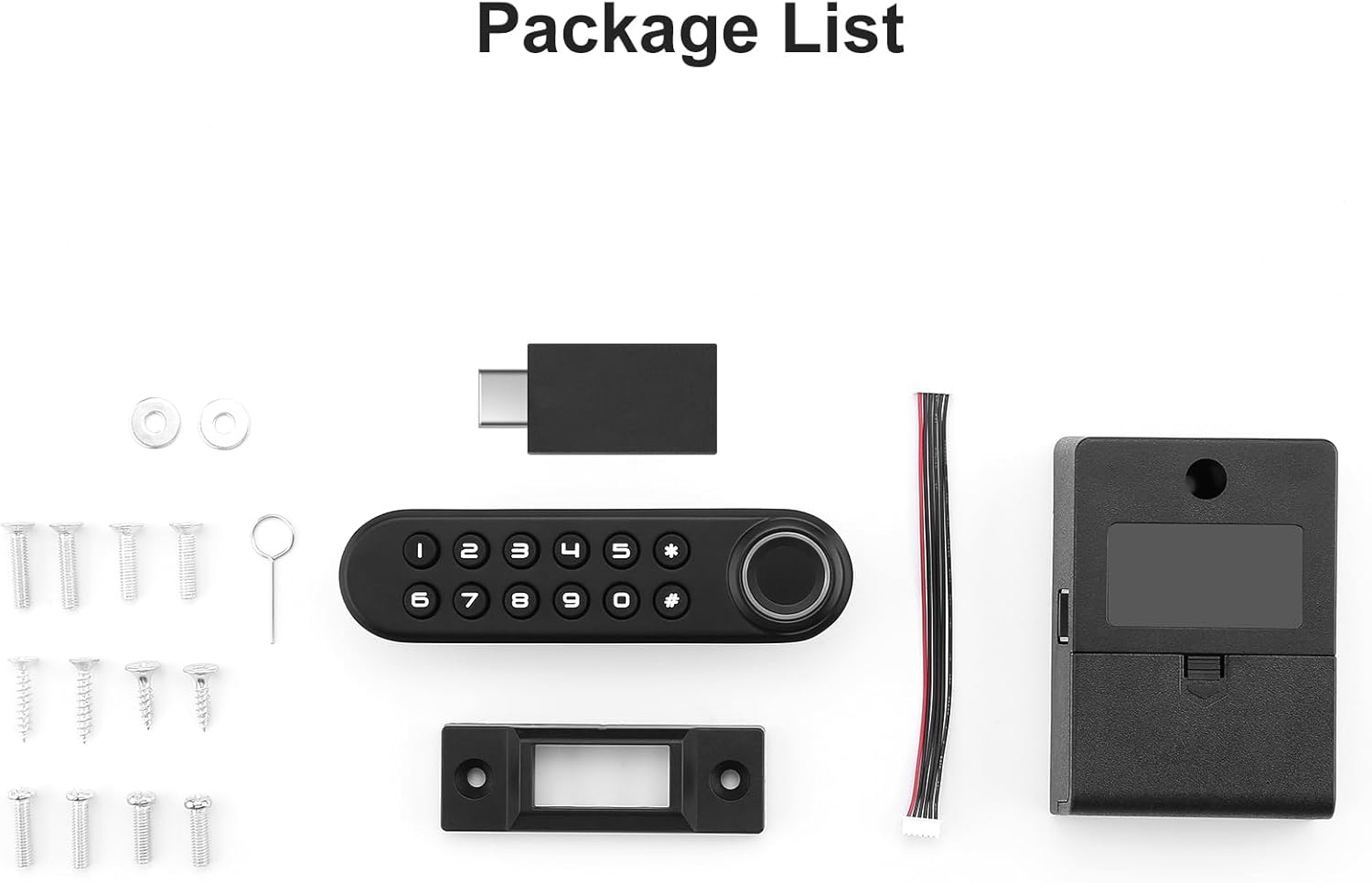 Smart Biometric Fingerprint Cabinet Lock with USB Key - Keyless Hidden File Drawer Wardrobe Lock for Home Office Privacy