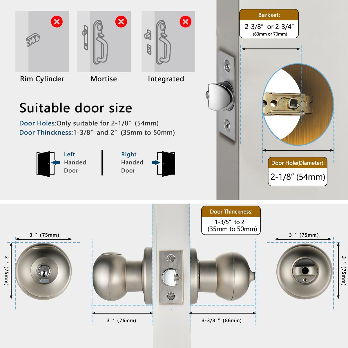 Smart Biometric Fingerprint Door Lock for Bedrooms, Hotels, Apartments, Offices, and Garages - Keyless Entry Thumbprint Lock