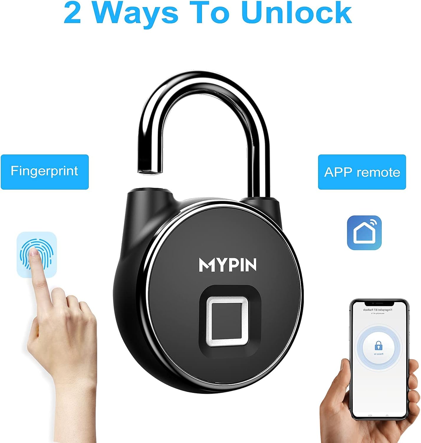 Smart Digital Locker Lock with MYPIN, TSA, and Bluetooth APP Fingerprint Lock Security Features