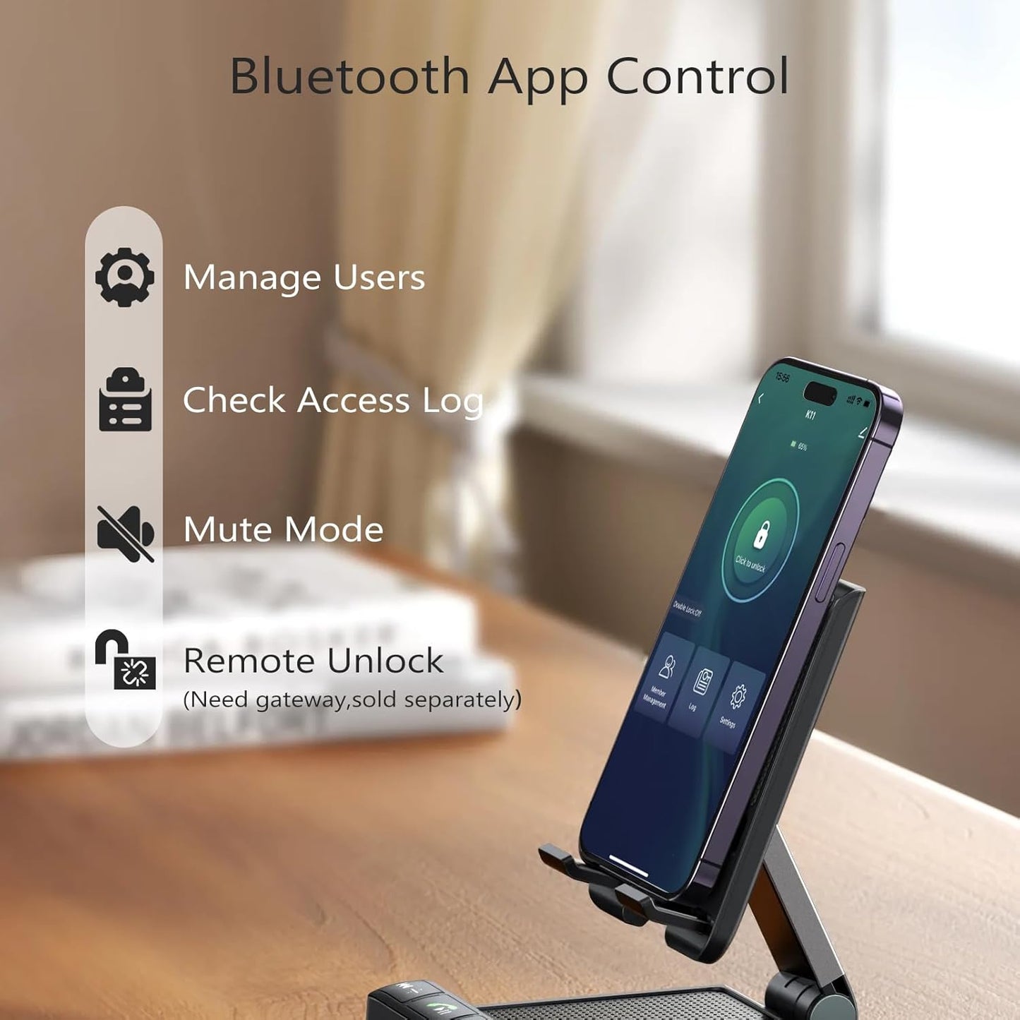 Smart Fingerprint Door Lock for Bedrooms & Offices - Biometric App Control, Key Backup - GeekTale Thumbprint Door Knob