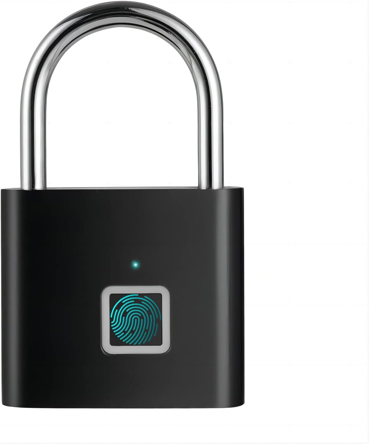 Smart Fingerprint Padlock with USB Rechargeable - Ideal for Gym, School, Sports, and Storage - Black