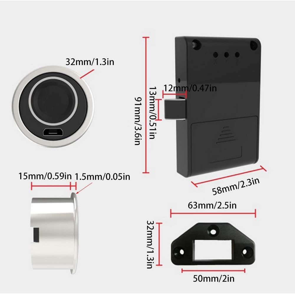 Smart Home Security Fingerprint Lock for Drawers and Wardrobes - Dioche Semiconductor Keyless System