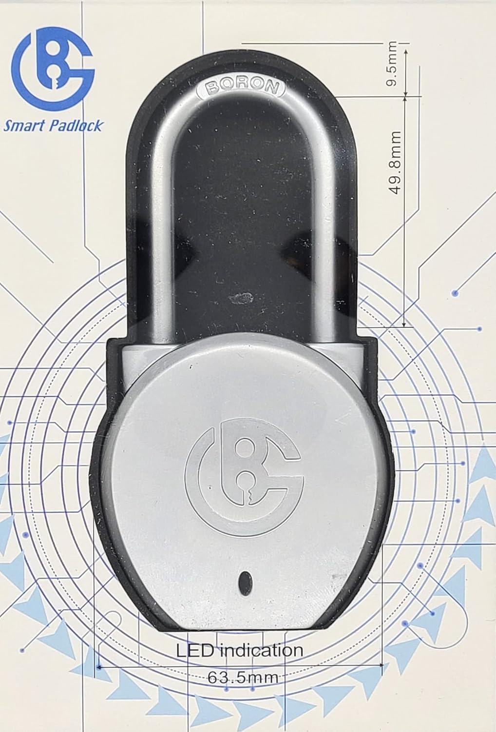 Smart Portable Keyless Bluetooth Padlock with Heavy Duty Security Features by BG Brilliant Guard