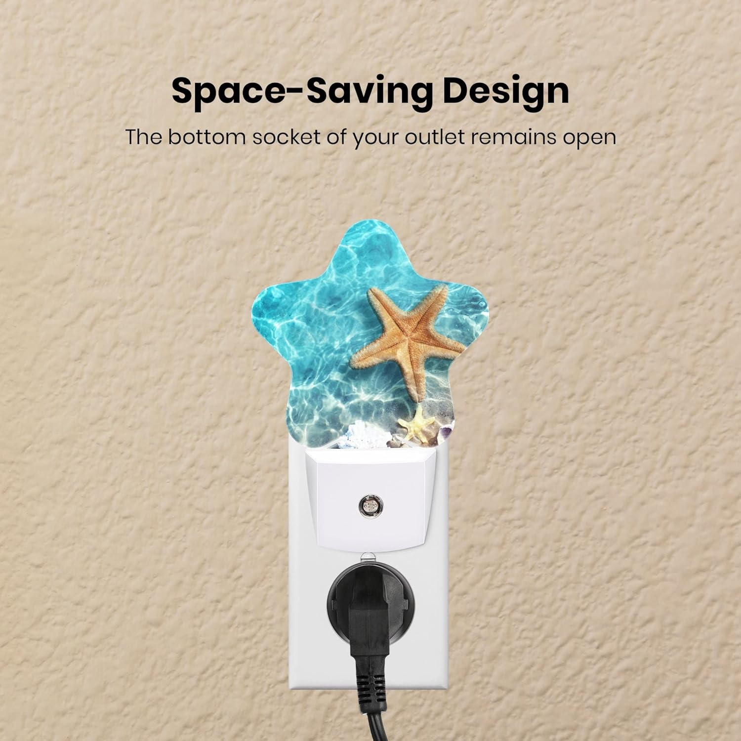 Smart Sensor Dusk to Dawn Night Light Plug-in with Energy Efficient White LED for Bedroom Bathroom Kitchen Hallway Stairs - Beach Decor Desk Lamp for Decor