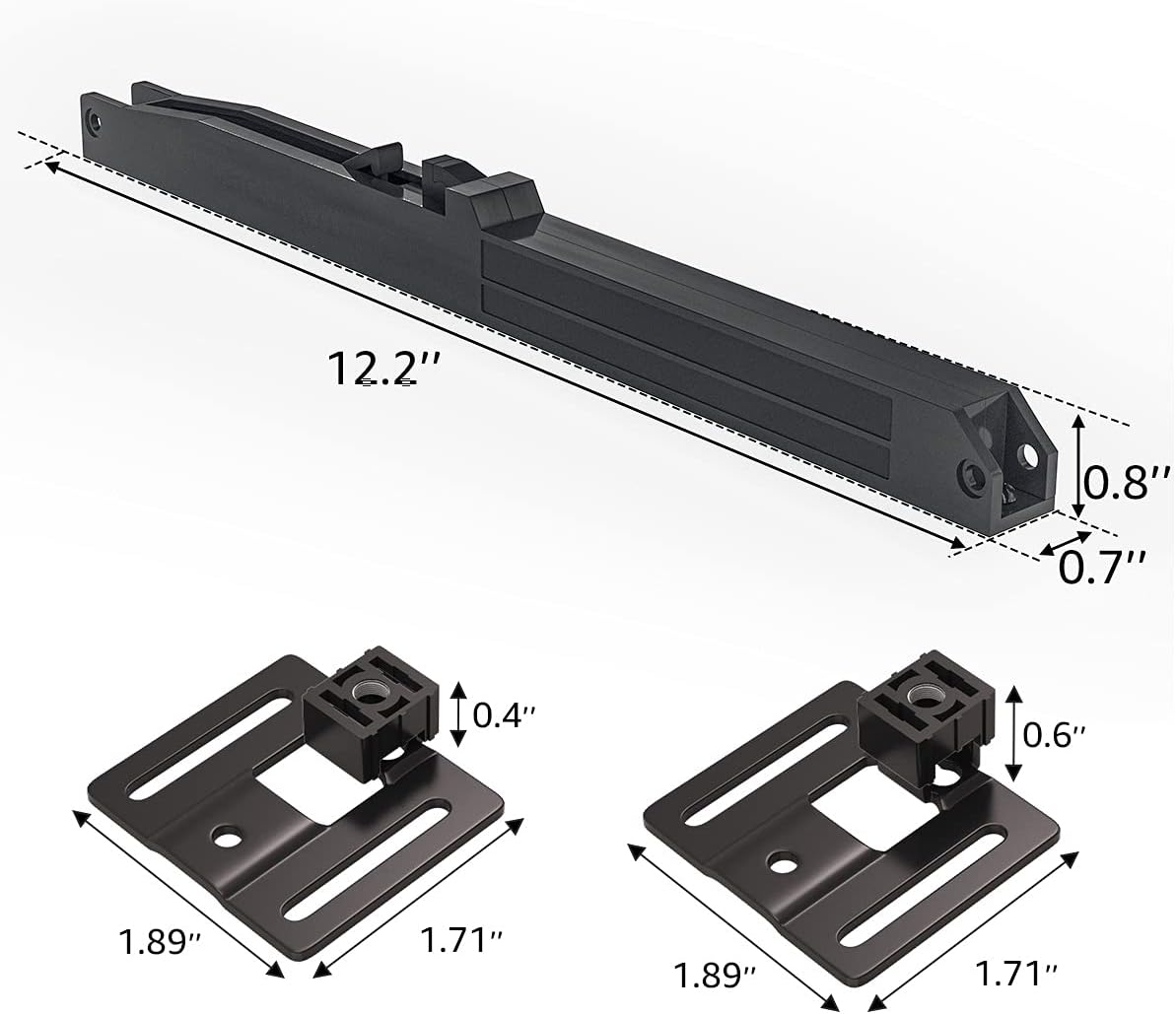 Soft Close Barn Door Kit for Single Doors 88-132 lbs, Spring Buffer Damper, Upgrade Hole-Free Design - 2PCS - WildKart