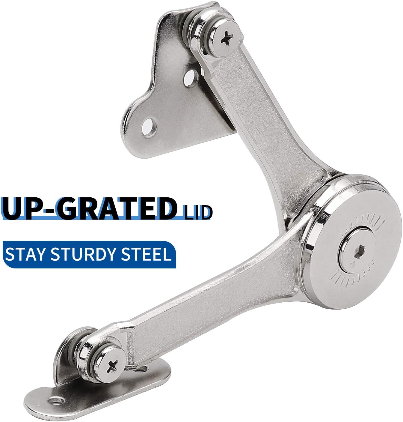 Soft Close Folding Lid Stay Hinge for Cabinet, Kitchen, Wardrobe - Heavy Duty Support up to 50lb - 2pcs - WildKart