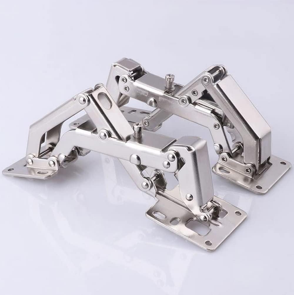 Soft Closing Hydraulic Adjustable 175 Degree Hinges for Frameless Cabinet Doors - Nickel-Plated Steel Buffer Dampers - 1 Pair