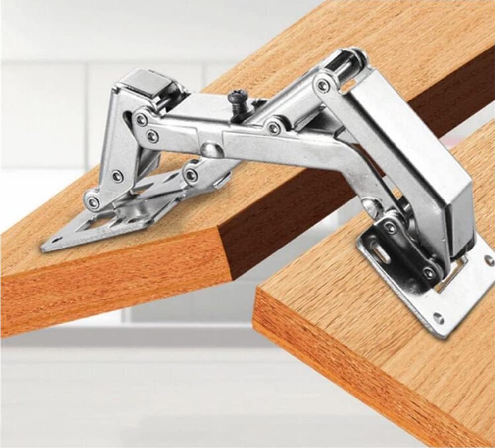 Soft Closing Hydraulic Adjustable 175 Degree Hinges for Frameless Cabinet Doors - Nickel-Plated Steel Buffer Dampers - 1 Pair