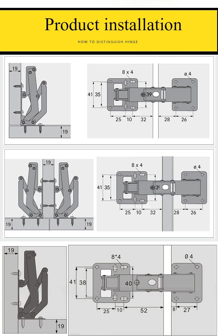 Soft Closing Hydraulic Adjustable 175 Degree Hinges for Frameless Cabinet Doors - Nickel-Plated Steel Buffer Dampers - 1 Pair