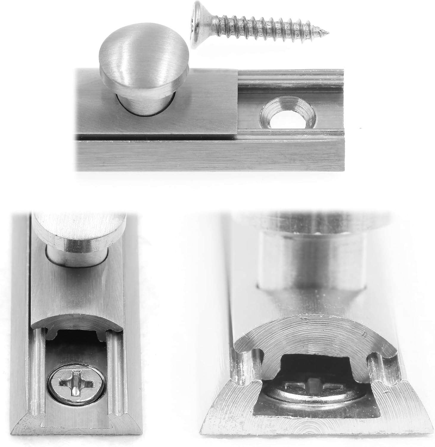 Solid Brass Matte Black Finish Surface Bolt 4 Inch - Prime-Line U 11448 (Single Pack)