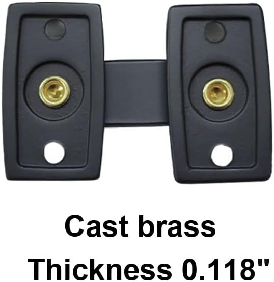Solid Brass Shutter Bar/Door Latch, 7/8" x 2-3/32", Polish Brass Finish, 1 Pack, Taiwan-Made
