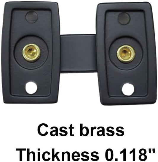 Solid Brass Shutter Bar/Door Latch, 7/8" x 2-3/32", Polish Brass Finish, 1 Pack, Taiwan-Made