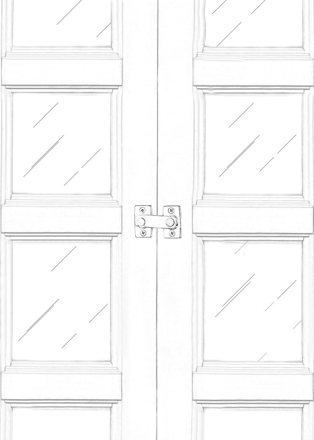 Solid Brass Shutter Bar/Door Latch, 7/8" x 2-3/32", Polish Brass Finish, 1 Pack, Taiwan-Made