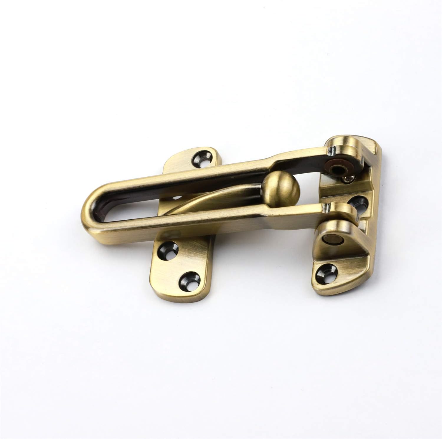 Solid Thicken Door Security Guard with Swing Bar Latches - Antique Brass, Burglar-Proof Padlock Door Clasp for Home, Apartment, Hotel, Motel, Dormitory