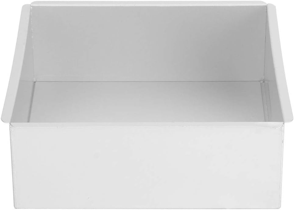 Square Aluminum Baking Pan Template for Cakes - 8.7" x 8.7" x 3" - Silver Color