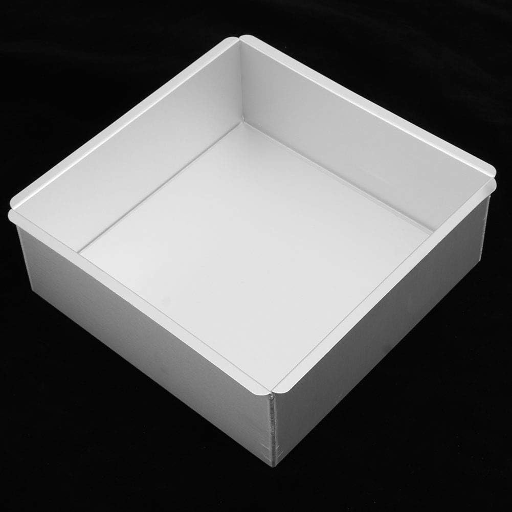 Square Aluminum Baking Pan Template for Cakes - 8.7" x 8.7" x 3" - Silver Color