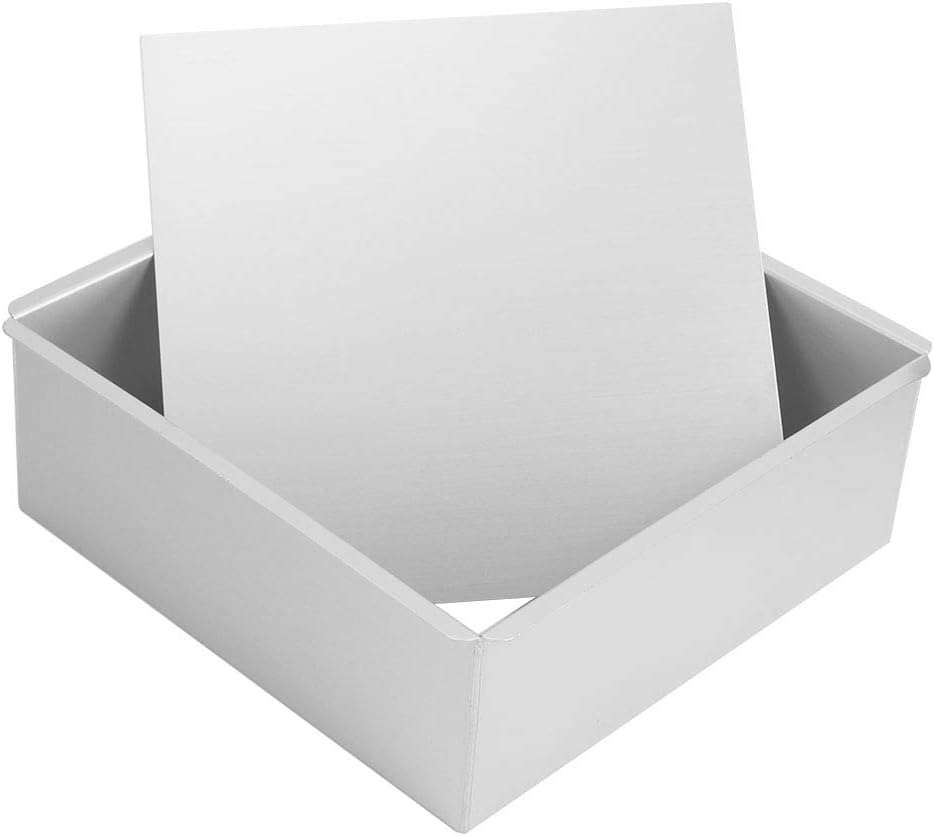 Square Aluminum Baking Pan Template for Cakes - 8.7" x 8.7" x 3" - Silver Color