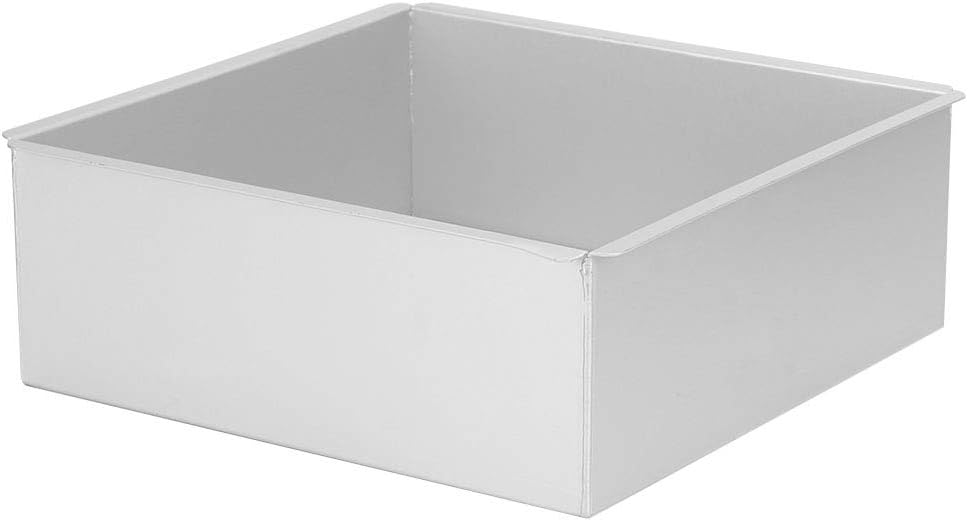 Square Aluminum Baking Pan Template for Cakes - 8.7" x 8.7" x 3" - Silver Color