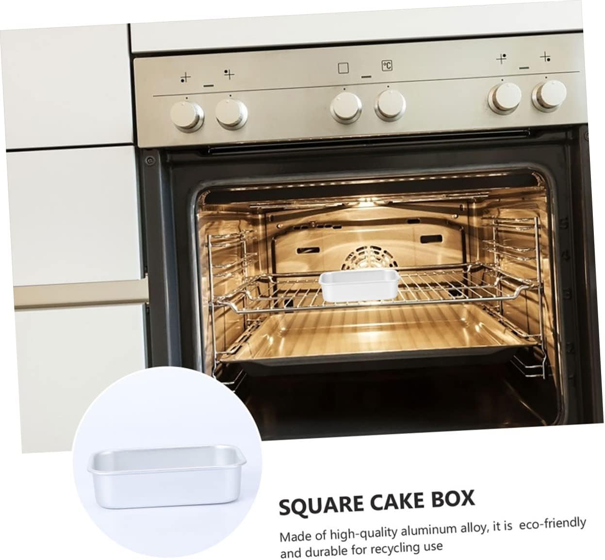 Square Cake Mold Set for Bridal Shower Decorations - 4 Pcs Aluminum Alloy Pans with Lid for Baking Bread, Cheesecake, and Gummy Molds