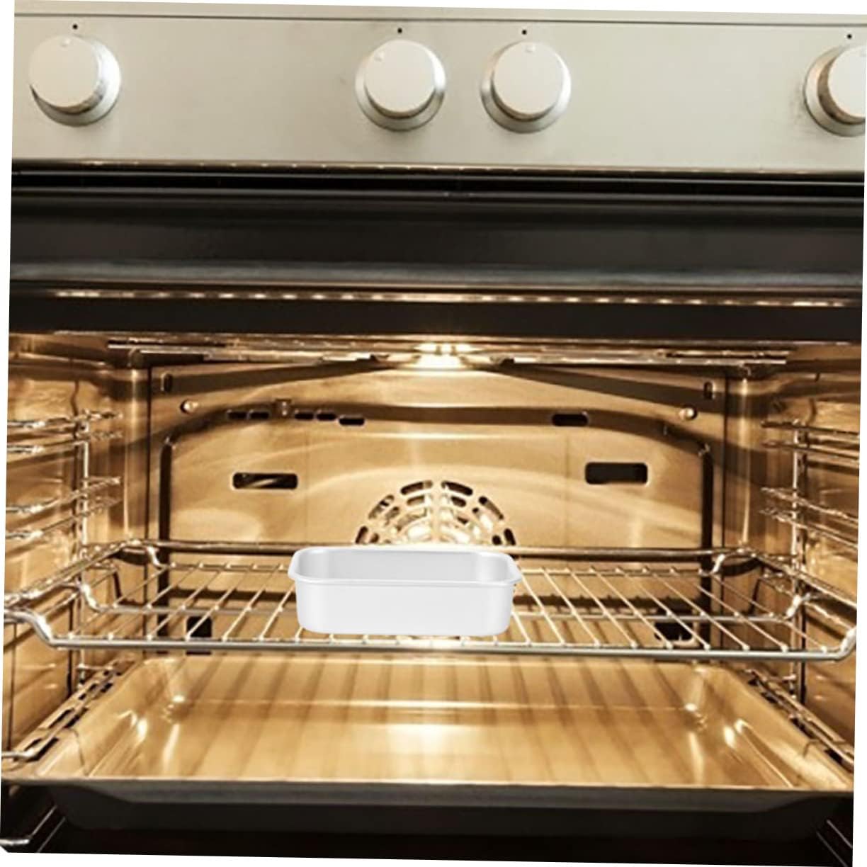 Square Cake Mold Set for Bridal Shower Decorations - 4 Pcs Aluminum Alloy Pans with Lid for Baking Bread, Cheesecake, and Gummy Molds