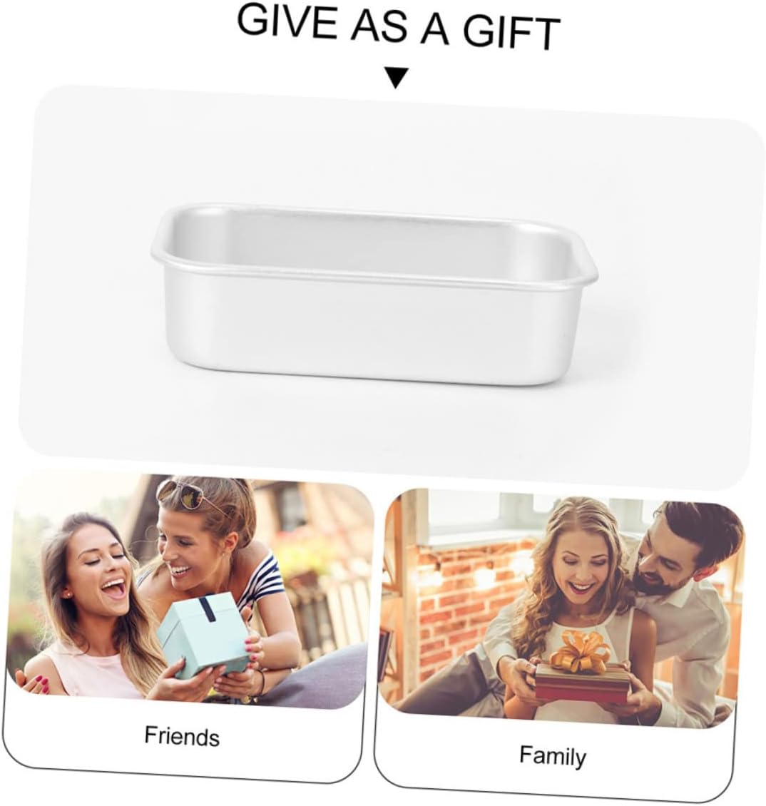 Square Cake Mold Set for Bridal Shower Decorations - 4 Pcs Aluminum Alloy Pans with Lid for Baking Bread, Cheesecake, and Gummy Molds