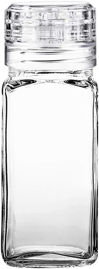 Square Glass Spice Jar with Adjustable Grinder Cap - 4 oz Capacity - BPA Free & Dishwasher Safe - Ideal for Pepper, Salt, Herbs & More - Pride of India Brand - Hand Packed in USA